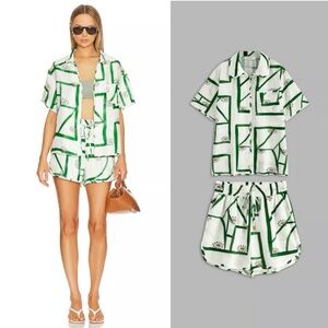 Flash Sale Commense Print Drawstring Shorts Set